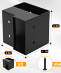 3 Way Corner Bracket Kit for Workbenches, Heavy Duty Steel Right Angle Brackets for 2x4 Wood, 8 Piece Set with Pre Drilled Holes