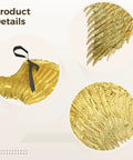 Golden Angel Wings With Straps Lightweight Cosplay Accessory For Halloween with shimmering gold feathers and layered design