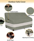 Outdoor Sofa Cover For Patio Furniture 79W 38D 35H Waterproof Heavy Duty Grey Green Built To Last All Weather Protection with features