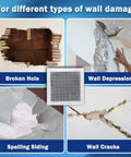 Different types of wall damage and Large 10 By 10 Inch Drywall Patch Kit Self Adhesive Fiberglass Wall Patch