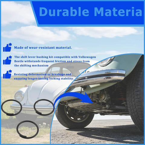 Image of durable O Ring Lock Ring Kit for VW shift lever bushing, showcasing material and usage on Volkswagen Beetle.