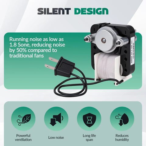 Silent design of Quiet Bathroom Exhaust Fan Motor Kit For 50 CFM Fans With 3000 RPM 120V Replacement Universal Fit For Nu Tone Models