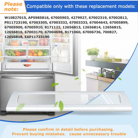 Pantry Drawer Door Cover With Clear Plastic Sheet For Fridge Drawers, Durable Shield Guard for multiple refrigerator brands.