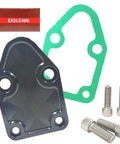 Chevy Small Block Fuel Pump Plate Kit With Gasket Bolt On Drop In Fit For 283 327 350 400 Engines Easy Replacement For Worn Out Parts High Quality Engine Plate black anodized plate, gasket, and bolts