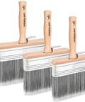 Deck Stain Brush Set 3 Pack With 4 Inch 5 Inch 6 Inch Wide Brush For Stains Paints And Limewash Includes Extension Pole