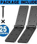 Heavy Duty Gate Hinges 2Pcs Deliver A Smooth 270 Degree Full Swing For Wood Fences And Barn Doors Rust Proof Steel Hardware with screws.