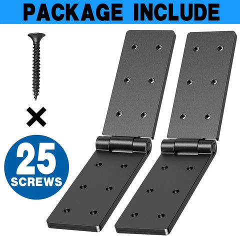 Heavy Duty Gate Hinges 2Pcs Deliver A Smooth 270 Degree Full Swing For Wood Fences And Barn Doors Rust Proof Steel Hardware with screws.