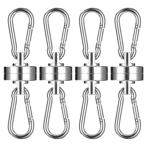 40LB Magnetic Hooks With Carabiner 8-Pack Ultra Strong Camping Tent Hooks For Lanterns And Gear, Sunshade Clips, No Holes Or Grommets Required