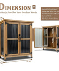 Weatherproof Outdoor Storage Cabinet With Lockable Doors For Tools, Garden Gear, Pool Accessories, And Lawn Equipment dimension