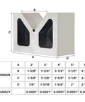 Industrial Grade Cast Iron V Block Set Two By One And Three Eighths By Seven Eighths Inch With Machined Square And Parallel For Precision 0.0001 Inch Accuracy Built Tough Heavy Duty Workholding For Milling And Drilling, dimension chart