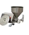 Pro Tier Rotary Pump Filling Unit For Thick Sauces Honey Butter And Cream Smooth Operator Action With No Drama 220V Heavy Duty Solid Motorized Pump Assembly in stainless steel.