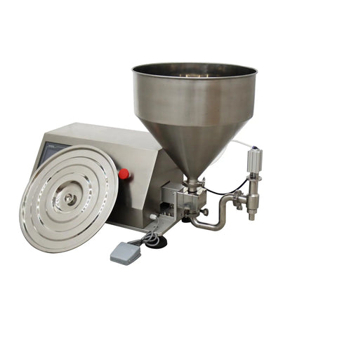 Pro Tier Rotary Pump Filling Unit For Thick Sauces Honey Butter And Cream Smooth Operator Action With No Drama 220V Heavy Duty Solid Motorized Pump Assembly in stainless steel.