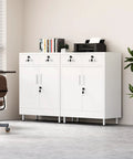 Built Tough Metal Storage Cabinet With Locking Doors And Two Drawers Lockable Cabinet With Adjustable Shelf Home Office White Finish