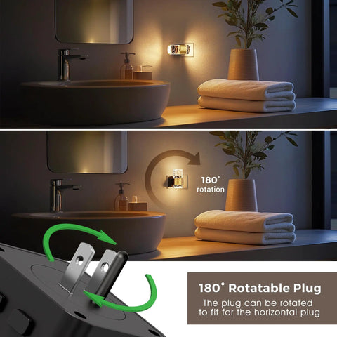 LED Night Light 2-Pack Dimmable Wall Plug Night Lights With Remote Control RGB Color Changing LEDs in bathroom setting