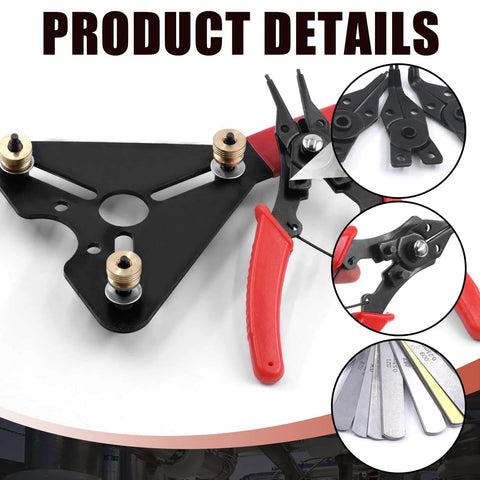 Heavy Duty Auto Clutch Holding Tool Kit With Adjustable Clutch Holder Snap Ring Pliers 4 Interchangeable Jaws 32 Steel Feeler Gauge