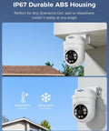 All Weather 360 Degree PTZ Security Camera System With Color Night Vision, mounted outdoors showing durable ABS housing