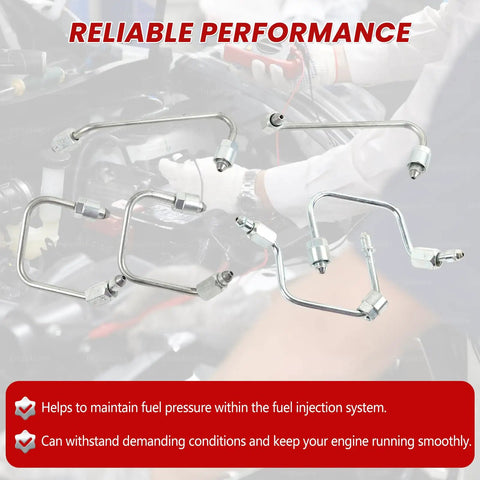 High Performance 6 Piece Fuel Injection Lines For Dodge Cummins Diesel Replace 4935976 4935982 4935981 stainless steel set