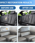 Before and after repair using Leather Repair Patches 17X79 Inch Self Adhesive Tape For Couches Furniture Sofas And Car Seats Black Stretch Vinyl Repair Kit Cut To Fit And Apply Quick Fix To Tears Save Money By Refurbishing Worn Areas