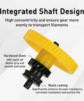 Drop In Extruder Gear Kit For Bambu Lab P2S With DLC Nano Coating showing integrated shaft design and yellow gear