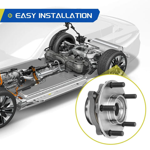 Diagram showing front wheel bearing hub assembly for 2007 2012 Nissan Sentra 2.0L with 4 wheel ABS and 4 lugs OE grade replacement
