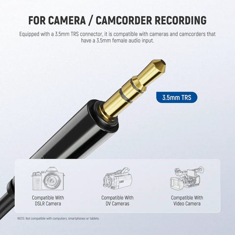 3.5mm TRS plug for Lavalier Clip On Mic Omnidirectional Condenser Wired Lav Mic 2 Pack for YouTube Live Streaming and Stage Talks