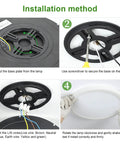 Installation guide for Dimmable 48W LED Ceiling Light With Remote Control, 20 Inch Round Flush Mount, step-by-step process.