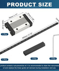 450mm MGN12 Linear Sliding Rail Kit With MGN12H Carriage Block, mini guide, wrench for CNC machines and 3D printers