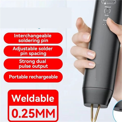 Person holding a Portable Handheld Spot Welder For DIY Projects, Adjustable 11 Power Levels, Compact Welding Machine For Home Use