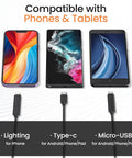 HD Endoscope Camera With Light 1920P Borescope adaptor compatibility with iPhone, Android, phones, and tablets.