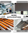 Wide application of automation technology including a label machine, remote control curtain, barbecue grill, and range hood.