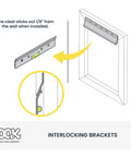 French Cleat Picture And Mirror Hanger Kit With Hardware 60 Lb Aluminum 7 Piece showing interlocking bracket illustration.