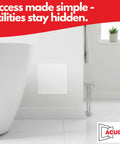 8X8 Inch White Plastic Spring Fit Access Panel With Self Expanding Grippers For Drywall Holes in bathroom near plumbing