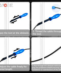 Instructional steps using 5 Piece Wire Insertion Tool Set For Automotive Wiring, Pro Grade DIY Friendly Cable Sheath Protector