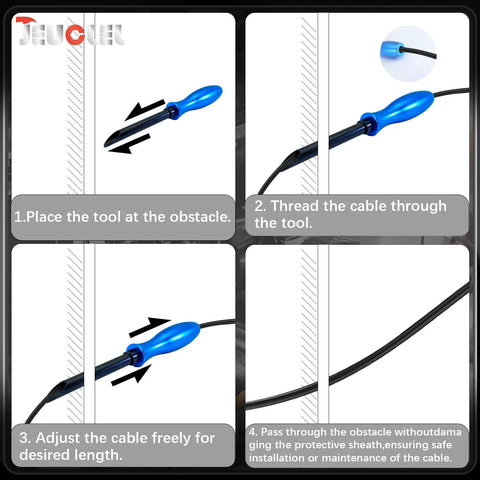 Instructional steps using 5 Piece Wire Insertion Tool Set For Automotive Wiring, Pro Grade DIY Friendly Cable Sheath Protector