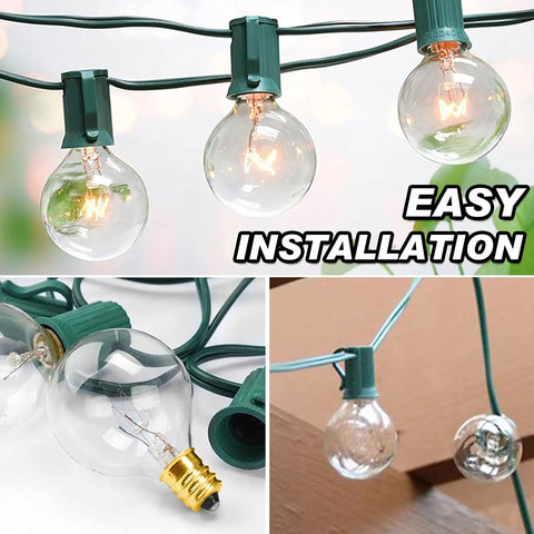 G40 Replacement Bulbs 120V 5W Clear Globe Incandescent Lights Dimmable For E12 C7 Candelabra Base 25 Pack shown installed