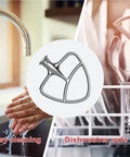 Stainless Steel Paddle Beater for 4.5 to 5 Qt Tilt-Head Stand Mixers, Dishwasher safe and easy cleaning shown in kitchen sink and dishwasher.