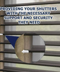 20 Pack Heavy Duty Shutter Repair Pins For Plantation Blinds installed in window shutter, providing secure support and stability.