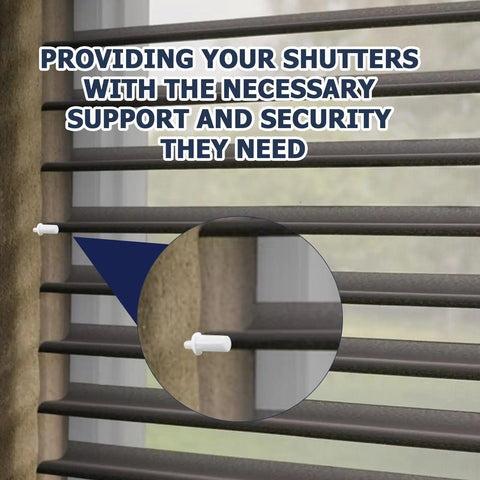 20 Pack Heavy Duty Shutter Repair Pins For Plantation Blinds installed in window shutter, providing secure support and stability.