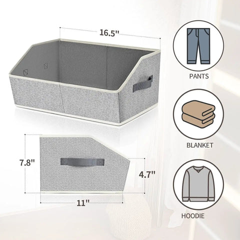 Heavy Duty Fabric Closet Organizers Six Pack With Reinforced Handles Trapezoid Design Collapsible Storage Bins Drop The Hassle And Keep Your Setup Lookin Sharp While Handling All The Daily Grind Effortlessly