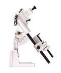 General Tools Drill Grinding Attachment #825, silver metal drill-bit sharpener with clamp, side view