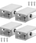 Heavy Duty Glass Shelf Brackets, Adjustable Stainless Steel Wall Mount Clamp Holders For 6-10mm Wood Or Glass Shelves, 4 Pack, Clip Style Support Hardware Replacement Parts, silver clamps with screws
