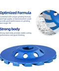 Diamond Concrete Grinding Wheel 4.5 Inch Turbo Cup for Polishing Concrete with angled grinder segment, close-up view