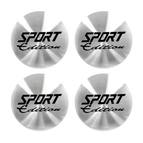 Premium Heavy Duty 4 Pack Wheel Hub Center Caps In Silver Universal 56 Mm Vinyl Hubcap Decals For Trucks And Suvs Waterproof exterior guard close-up.