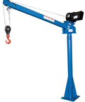 Built Tough 12V DC Power Lift Jib Crane Rated For 2000 Lb Loads, extendable boom, heavy duty steel structure.