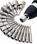 14 Piece Hex Shank Nut Driver And Drill Socket Set With One Quarter Inch Impact Nut Driver Sockets Metric And SAE Socket Kit