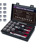 M14x1.5 Thread Repair Kit With Stainless Steel Inserts, Drill, Tap, Counterbore, Install Driver, Guides in EVA Box