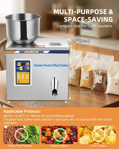 Ditch The Messy Spills With This Dead On Accurate Digital Powder Filler And Auto Granule Dispenser Featuring Plug And Play Foot Pedal Operation For Quick Setup And Fast Bulk Packaging Tasks