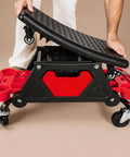 2 In 1 Rolling Mechanic Stool And Creeper Seat With Modular Removable Cushion Tool Tray Heavy Duty 300 Lbs Capacity shown with tool tray.