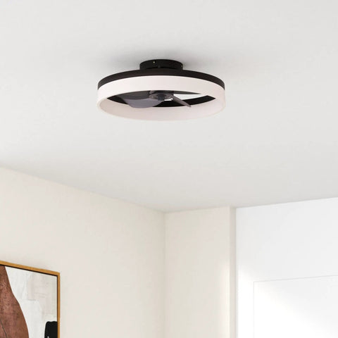 Low Profile Flush Mount Ceiling Fan With Light Remote And App Control Six Speed Reversible And Silent Motor Dimmable LED Lighting