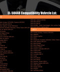 GM TPMS Relearn Tool For Tire Sensor Activation EL-50448 Compatibility list showing vehicle models from 2010 and 2011.